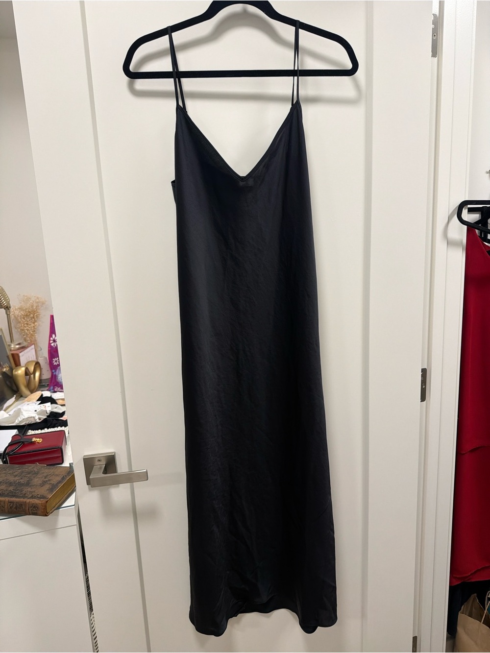 Wilfred Black Slip Maxi Dress with Spaghetti Straps